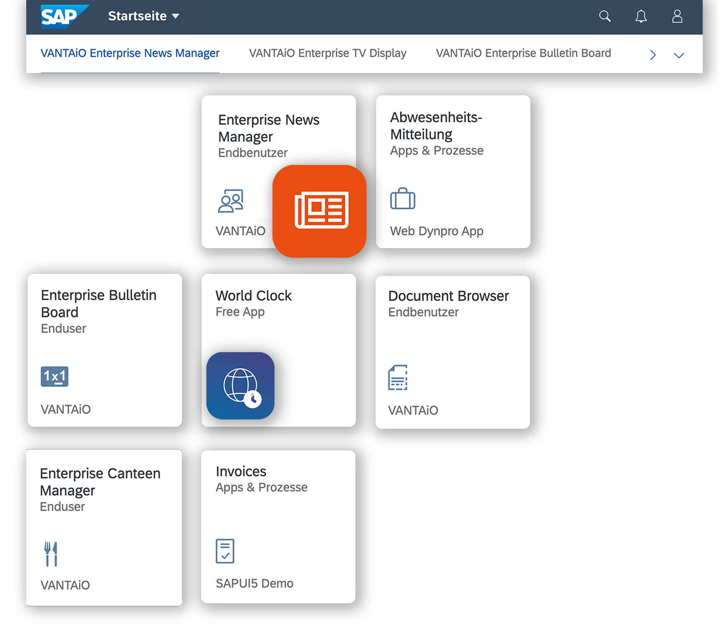 SAP Fiori Launchpad powered by VANTAiO