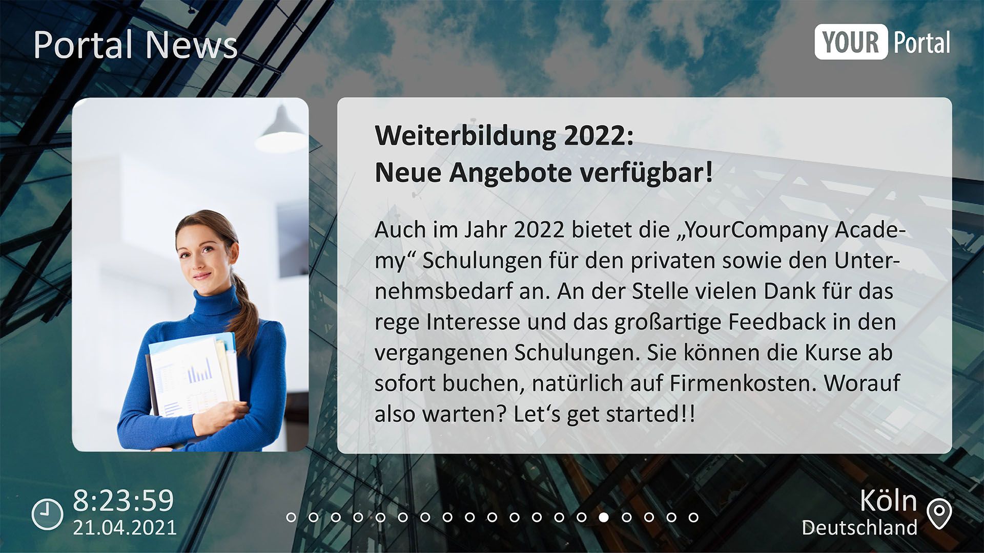 Enterprise TV Display Weiterbildung