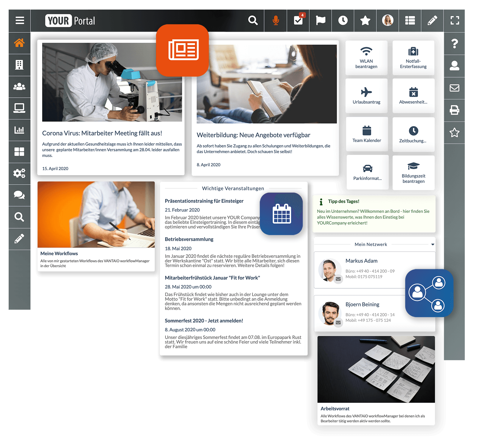 SAP Enterprise Portal powered by VANTAiO