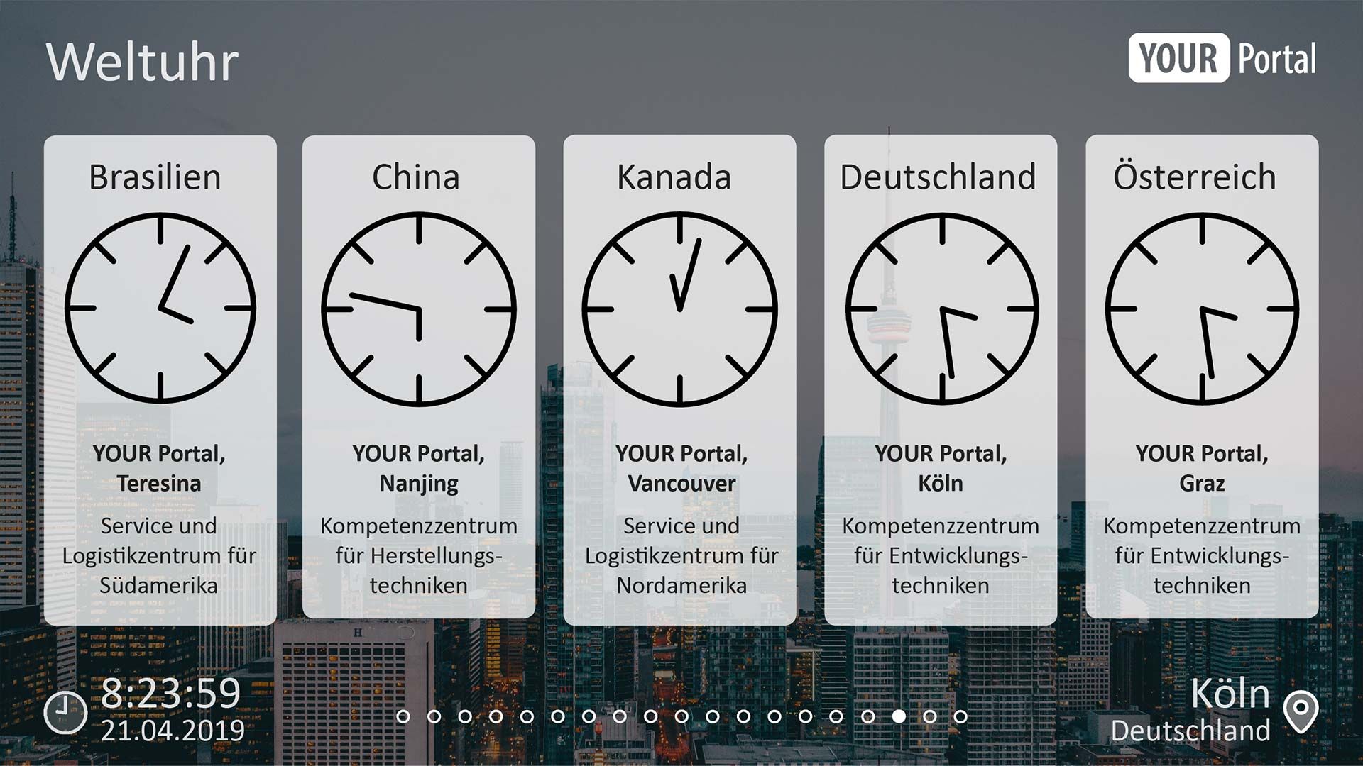 Enterprise TV Display Weltuhr
