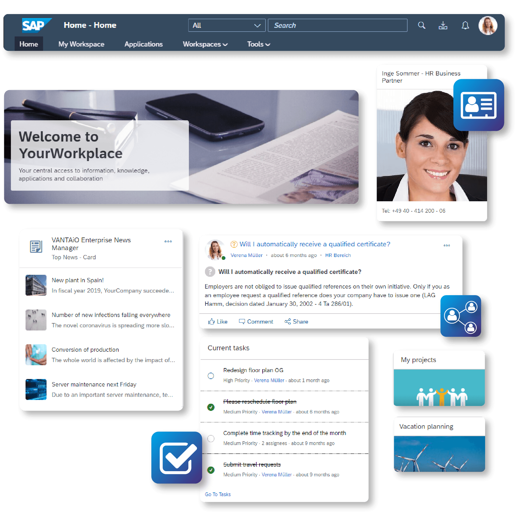 SAP Work Zone powered by VANTAiO